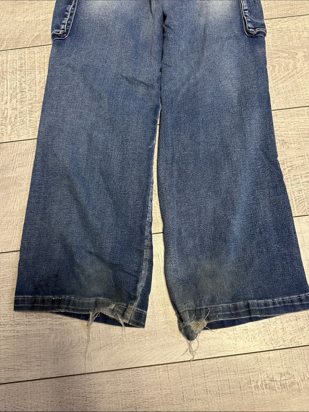 Y2K- Wide-Leg Cargo Jeans for Women - Blue - Picture 10 of 11